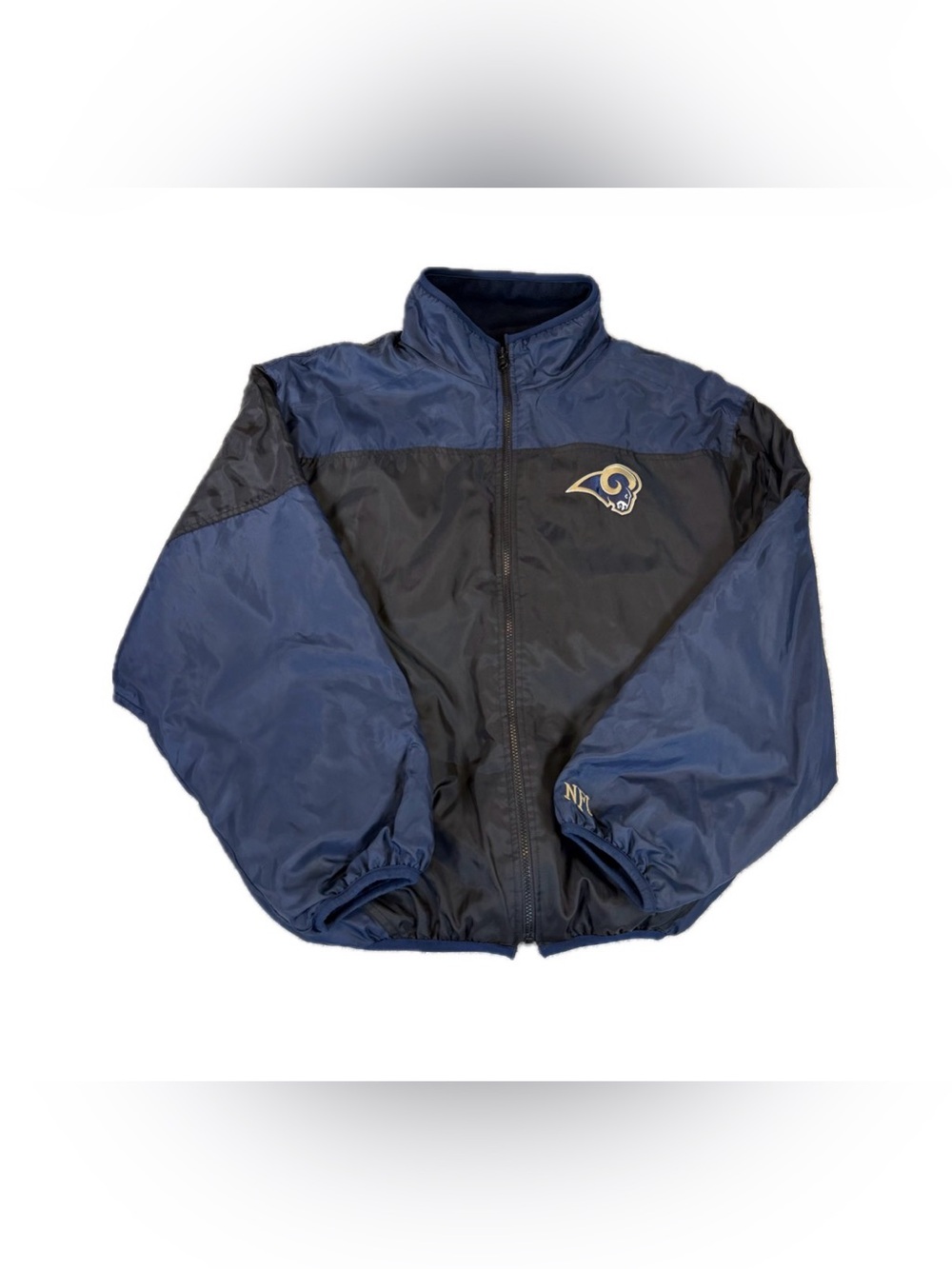 Vintage NFL Football St Louis Rams Reversible Fleece Warm Weather Jacket Size XL